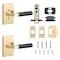 Sure-Loc Hardware Sure-Loc Hardware Levanto Passage Rosette, Satin Brass, Knurled Grip in Flat Black LV101 SB GRIP-KN FBL - alternate 2